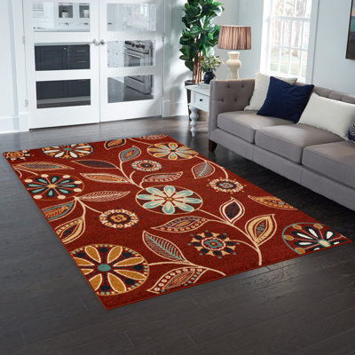 Adderley Floral Merlot Area Rug