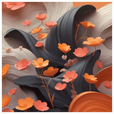 Orange Paper Flowers Comforter