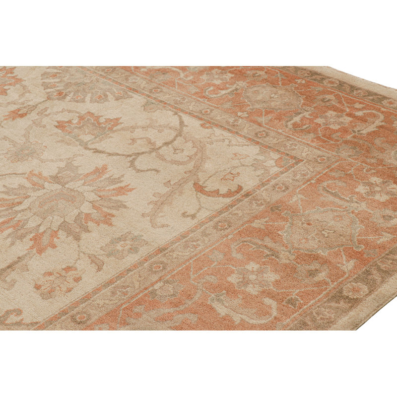 Rug & Kilim's Persian Sultanabad Style Rug In Beige And Orange With Florals