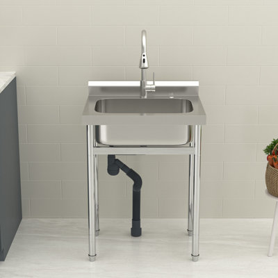 25"L x 22"W 18-Gauge Stainless Steel Utility Sink Single Bowl Commercial  Sink