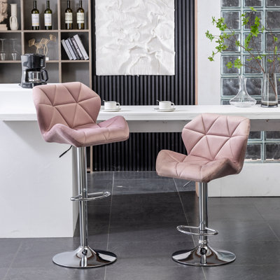 Tabourets de bar en métal Mauve