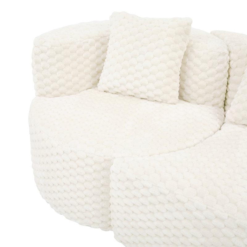 Canapé modulaire modulaire 137,8 po, White Polyester, White