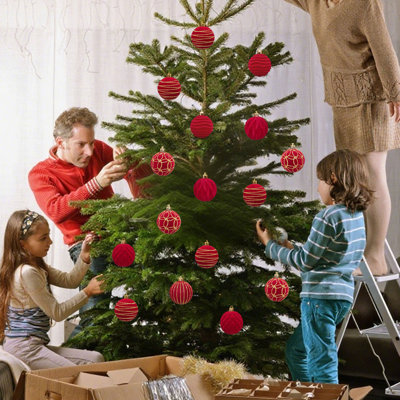 Christmas Decorations 12 Piece Flocked Christmas Balls Christmas Decoration SetMultiple Styles Of Christmas Tree Decorations Can Also Be Used For Other Party