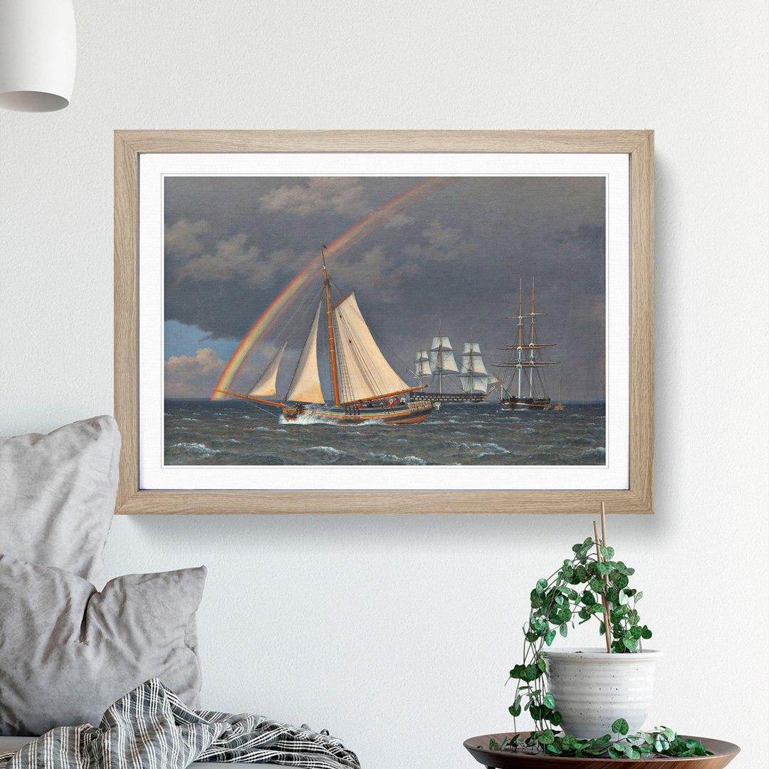Rainbow at Sea by Christoffer Wilhelm Eckersberg - Framed Print