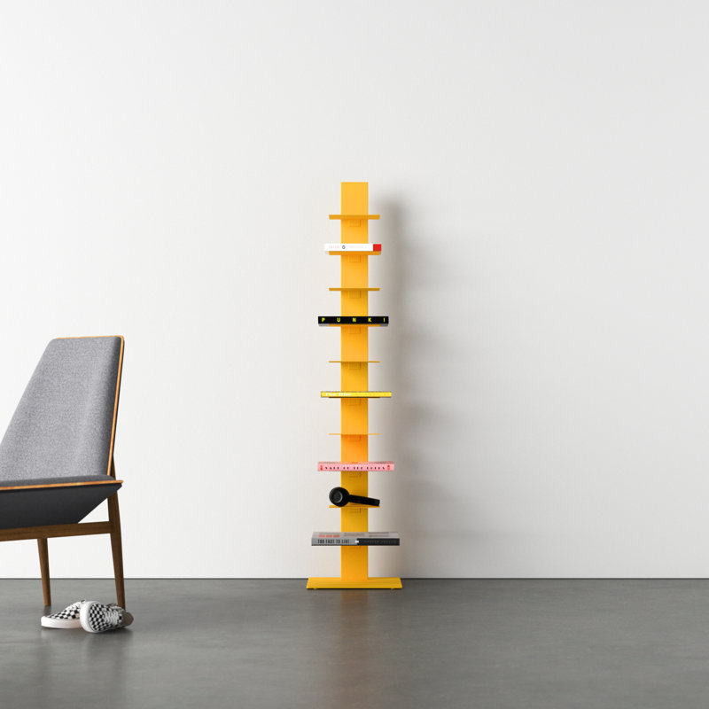 Ajax Yellow Stainless Steel Narrow Bookcase