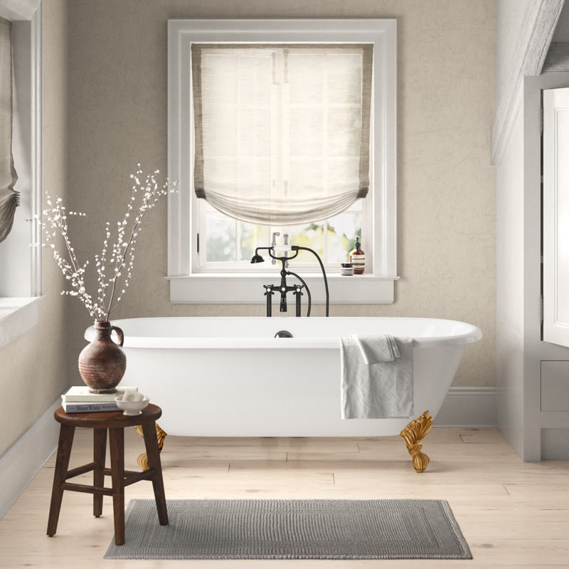 Kristin 70'' x 32'' Soaking Cast Iron Bathtub, Polished Nickel Feet, Blue, 6" Faucet Hole Drilling