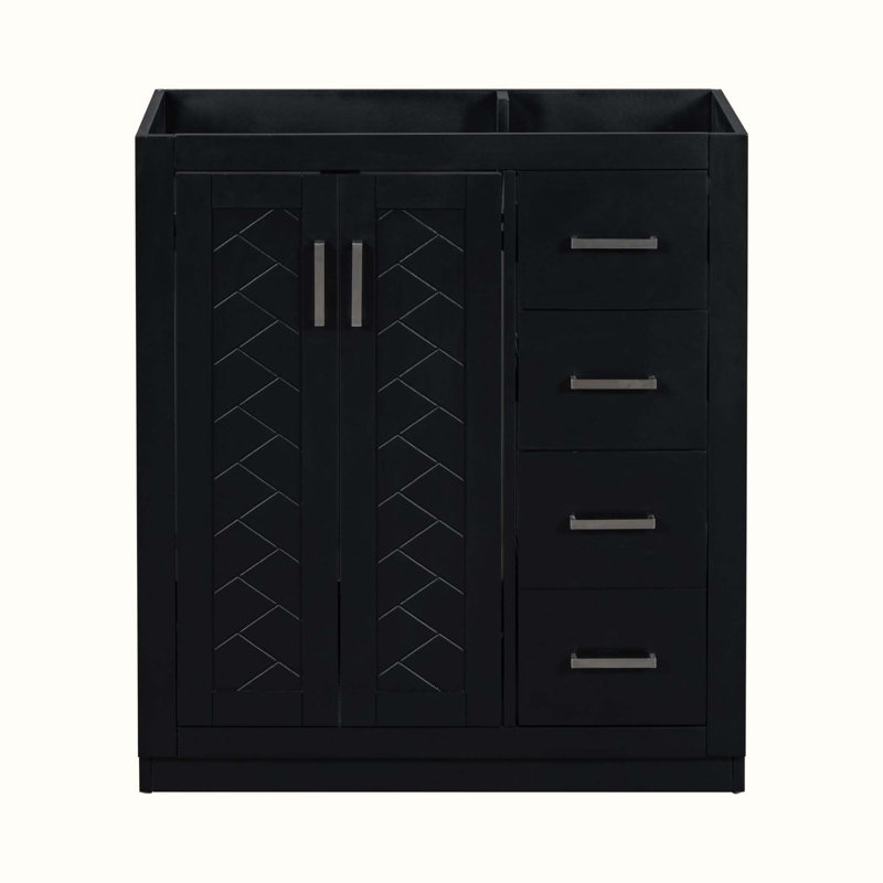 Base de meuble-lavabo simple 29,53 po seulement, Noir