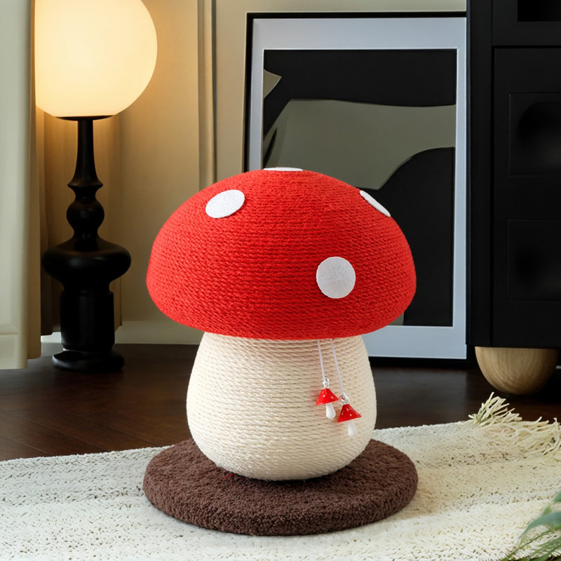 Mushroom-shaped Round Cat Scratcher - Full Sisal 13.4 Cat Furniture