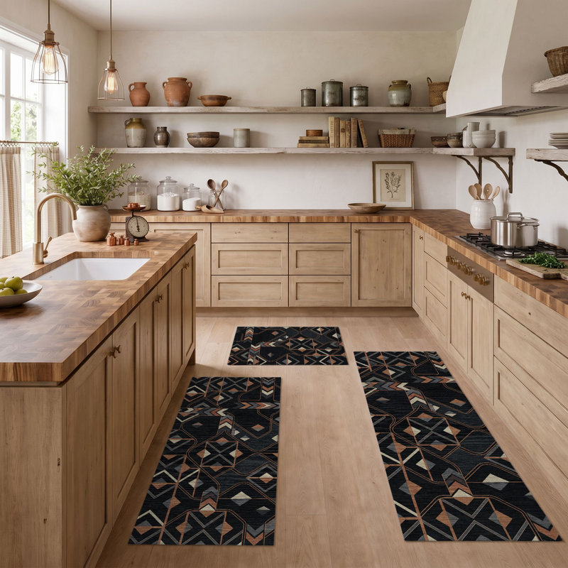 Tapis de cuisine géométriques antidérapants lavables