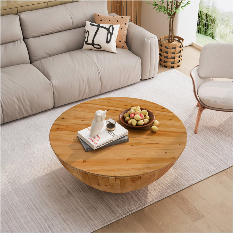 Table basse de style rétro en forme de seau pour bureau, H 14,96 po x L 35,43 po x l 35,43 po