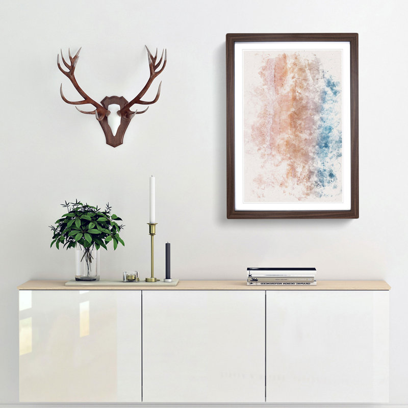 Upon the Beach - Picture Frame Graphic Art, Walnut Framed, 87cm H x 62cm W x 2cm D