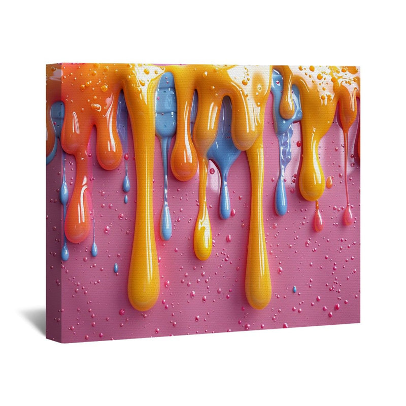 Dripping Paint Canvas Wrap - Pattern Wall Decor, 12" H x 18" W