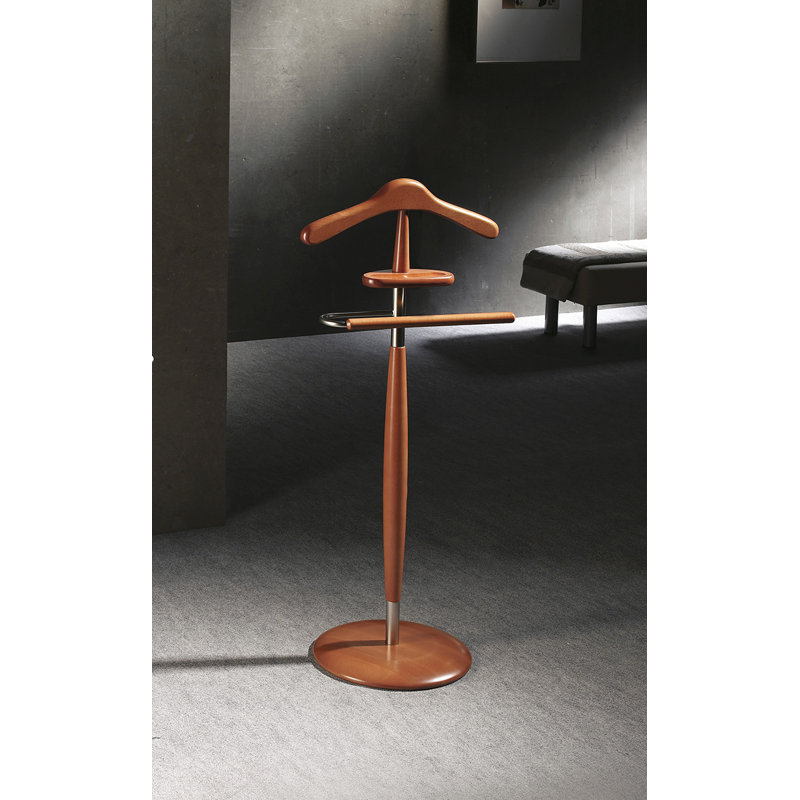Frese Solid Wood Freestanding Valet Stand, Walnut
