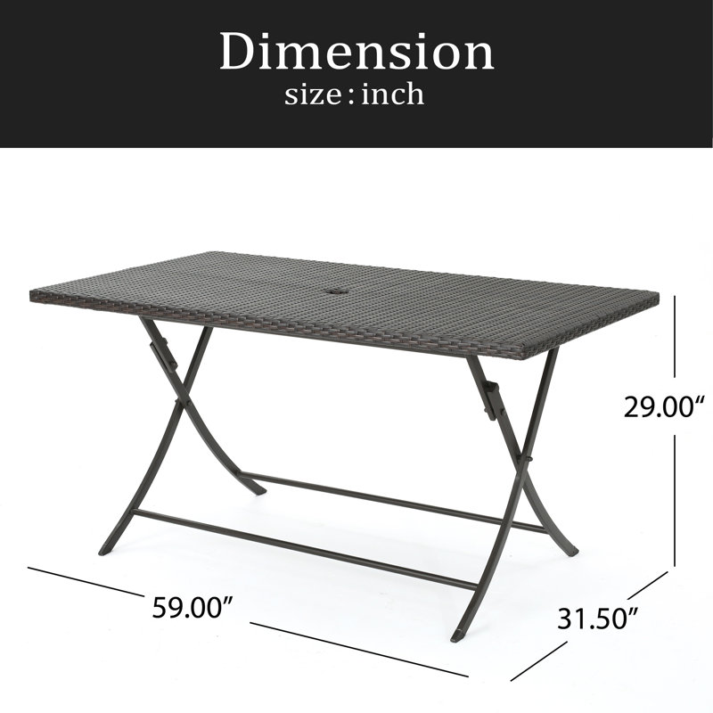 Table à manger rectangulaire pliable