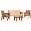 Bulkley Hand Made 5 Seater Chunky Rustic Wooden Garden Furniture Multi Set