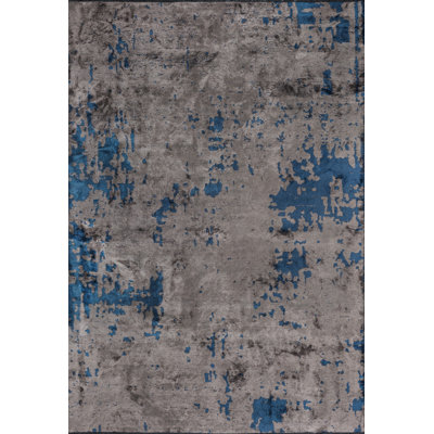 Rapture Gray/Blue Abstract Luxury Area Rug