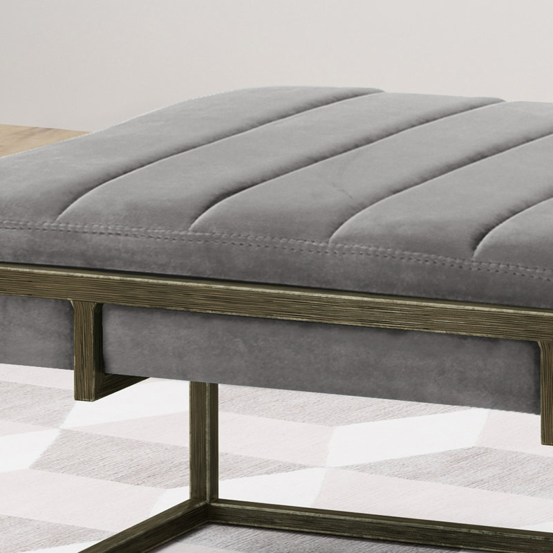 Velours gris foncé de 25 po avec structure en métal stable et cadre à plis d'aspect tendance,