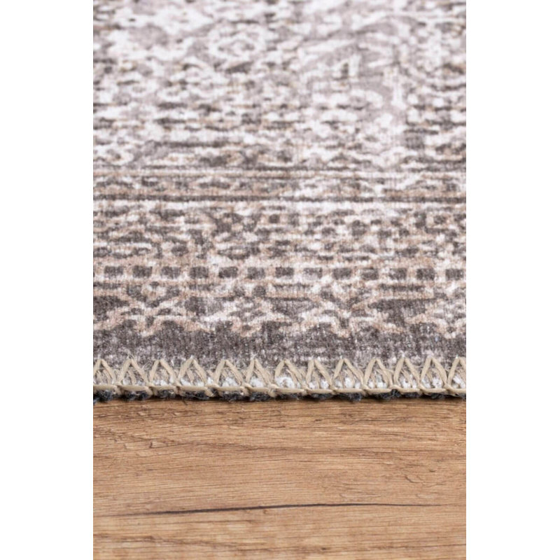 Tapis à motif abstrait en vison beige, Rectangle 5 pi x 7 pi 7 po