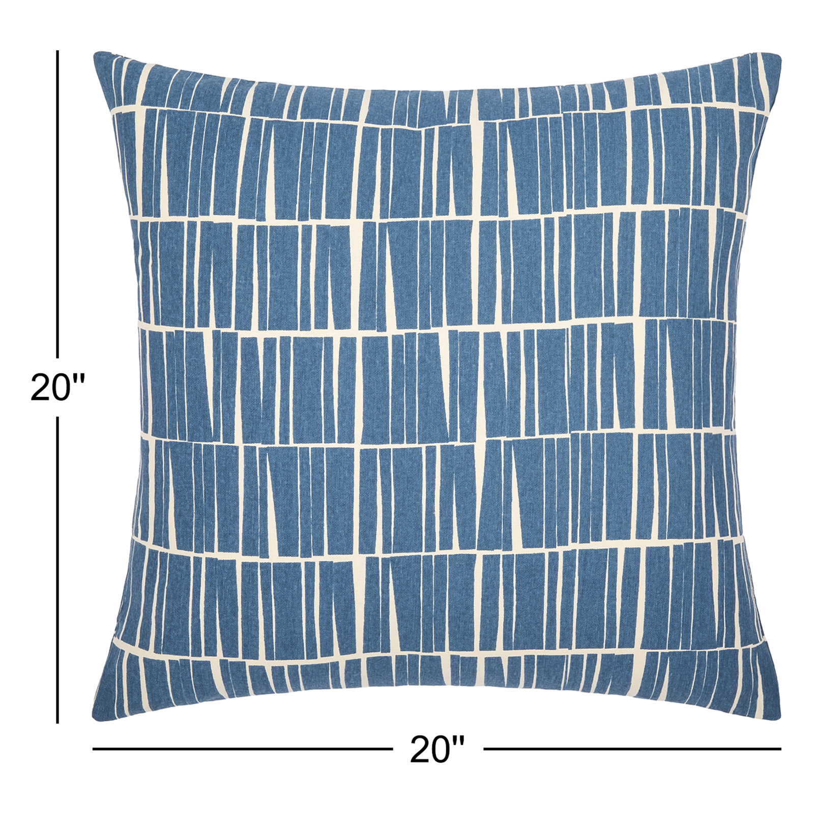 Lisi Cotton Pillow Cover, 20" x 20", Dark Blue/Beige