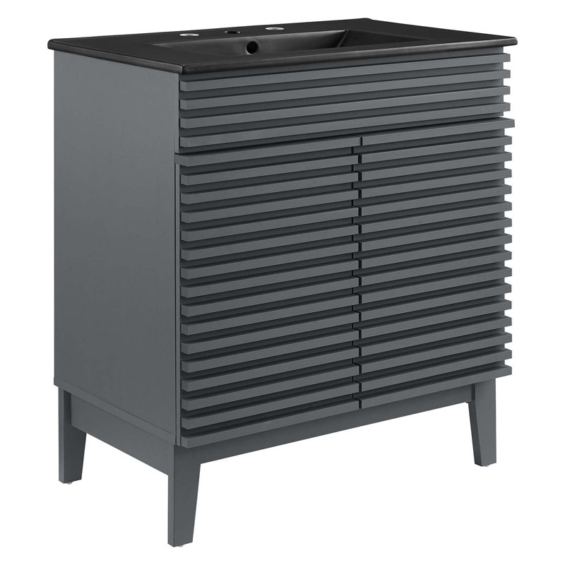 Meuble-lavabo 30 po Render par Modway, Gris/noir
