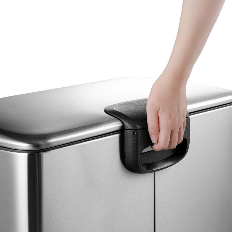 Poubelle de recyclage rectangulaire 9,5 gallons avec deux compartiments de 4,75 gallons
