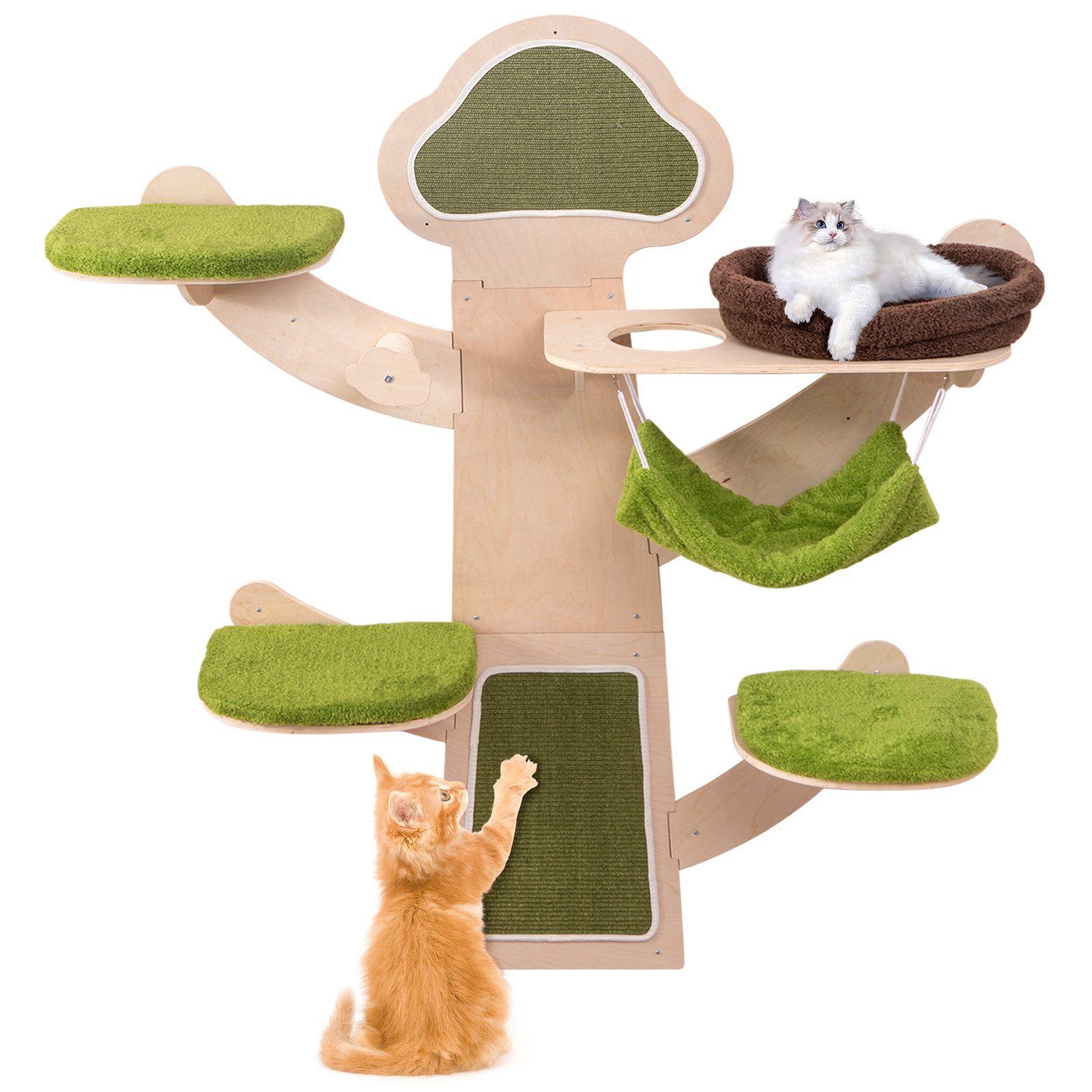 Post Mat Tucker Murphy Pet™ Wall-Mounted Cat Tower w/ Bed Hammock Sisal ...