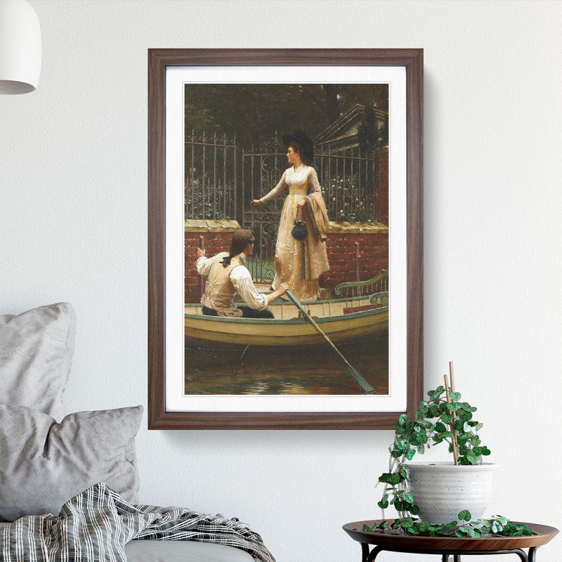The Elopement by Edmund Leighton - Picture Frame Painting, Walnut, 36cm H x 27cm W x 2cm D