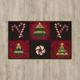 Candy Canes Black/Red Area Rug