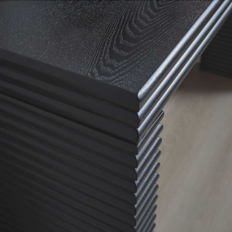 Modern Console Table with Ribbed Desig