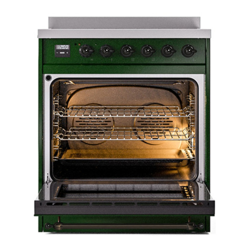 ILVE Nostalgie II 30 in Induction Range, Emerald Green/Bronze