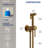 Round Bidet Faucet with Handheld Sprayer, Hot and Cold Temperature Control, Brass Body-116649946