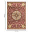 Tapis rouge en polypropylène rouge de 5 pi 3 po x 7 pi avec motif médaillon et couleurs élégantes pour tout espace