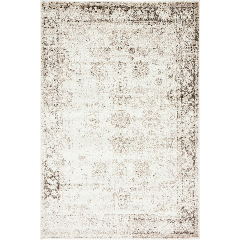 Tapis rond kaki Mangine Ikat, Rectangle 4 pi x 6 pi