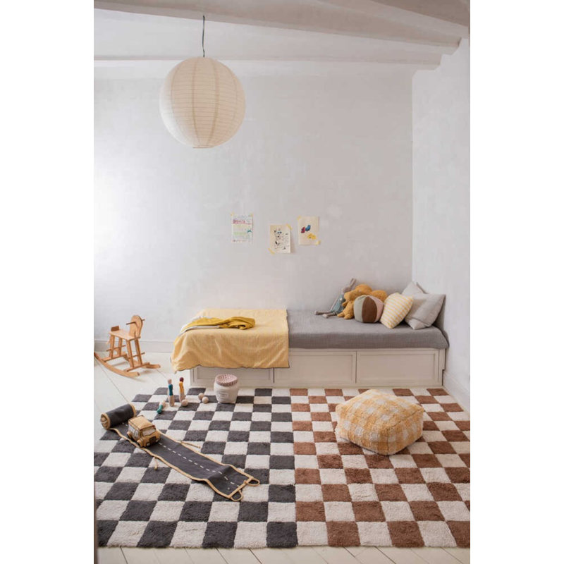 Washable Rug Kitchen Tiles Toffee, Rectangle 5'7" x 8'