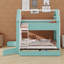 Lit superposé House avec tiroirs de rangement, tablettes et bande lumineuse, design moderne-438578894-438960154