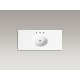 CeramicImpressions 49 In. Rectangular Vanity-Top Bathroom Sink with 8 In. Centerset Faucet Holes