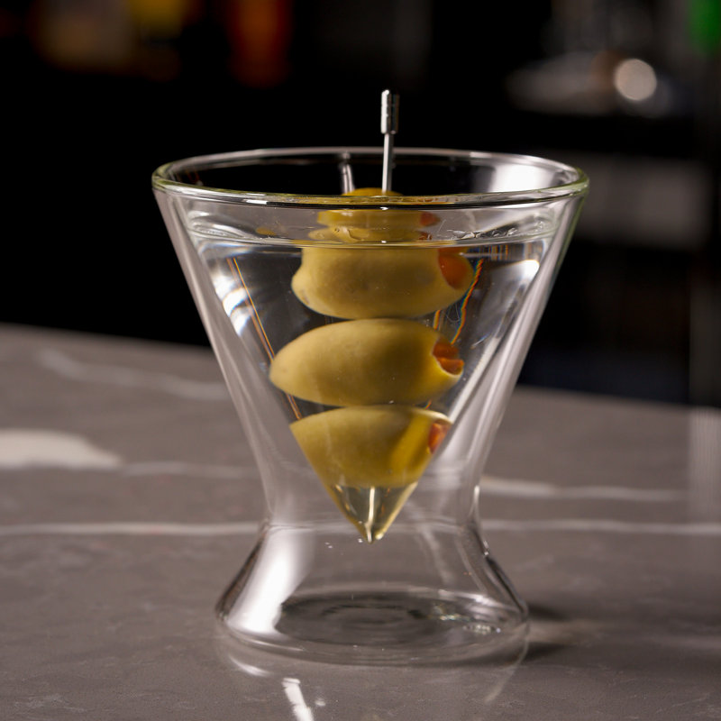 Double-Walled Stemless Martini Glasses 8oz