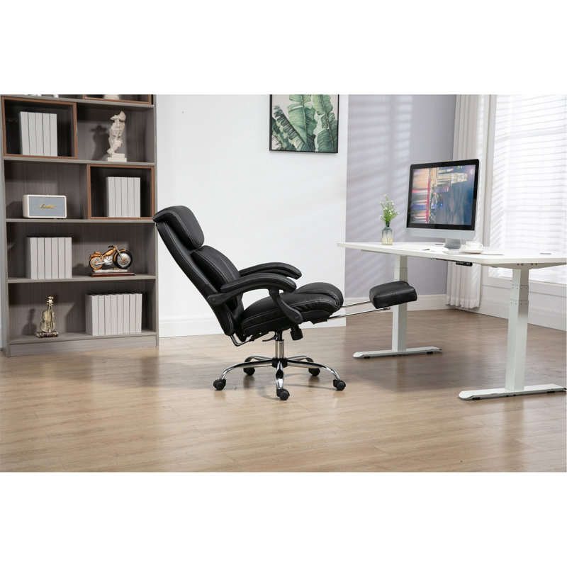 Comfortable Ergonomic Office Chair With Adjustable Features And Footrest For Enhanced Productivity And Relaxation.