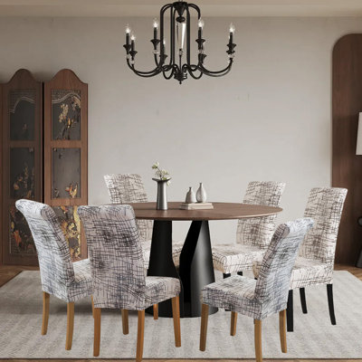 Housses pour chaises de salle à manger extensibles, ensemble de 6