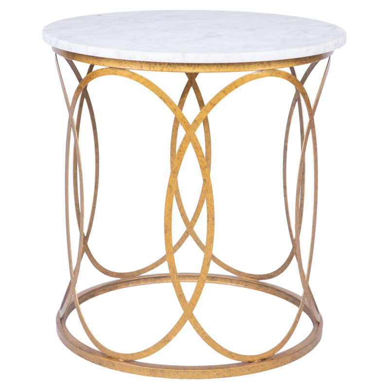 Table de bout en marbre New Orleans, Or royal