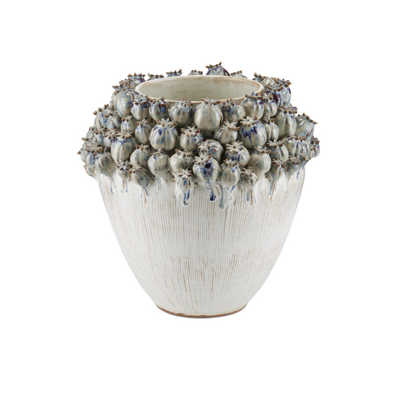 Vase Poppy Pod Crown, H 15 po x l 14,75 po x P 14,75 po