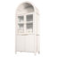 Grand garde-manger arqué cannelé blanc de 71 po avec tablettes réglables, pour porte de cuisine, de salon et de salle à manger en verre, support de porte, poignées en métal trempé