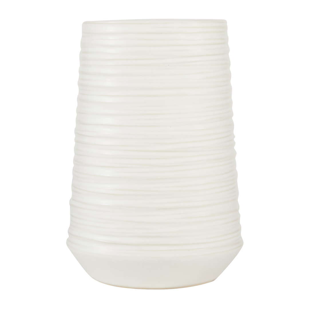 Porcelain Ceramic Ribbed Decorative Vase Birch Lane™