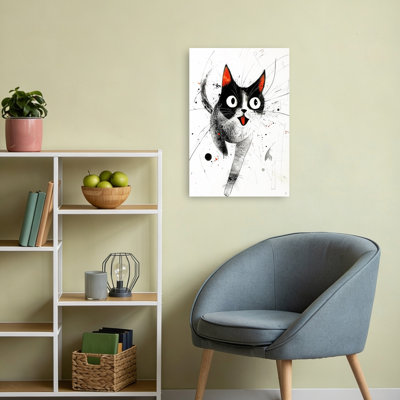 «Happy Tuxedo Cat», art mural moderne