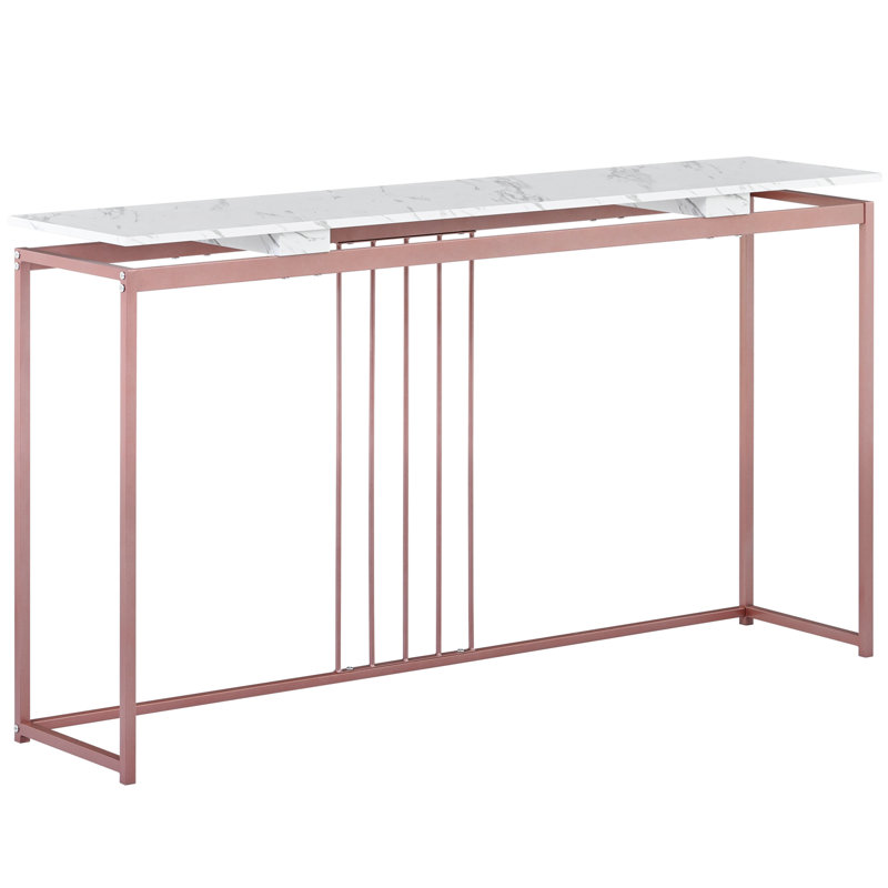 Kalyana 63'' Console Table, White, Pink