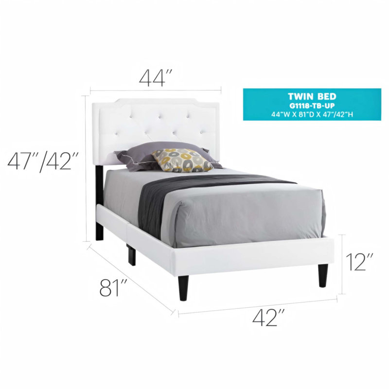Lit gigogne tout-en-un Deb G1118-TB-UP avec tête de lit réglable et capitonnage à boutons pour un confort et un style modernes