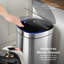 Swan Square Bin with Hands-Free Opening Using Motion Sensor Technology, Ozone Odour Sterilisation, Liner Retainer Ring, Stainless Steel Body, 30L Capacity