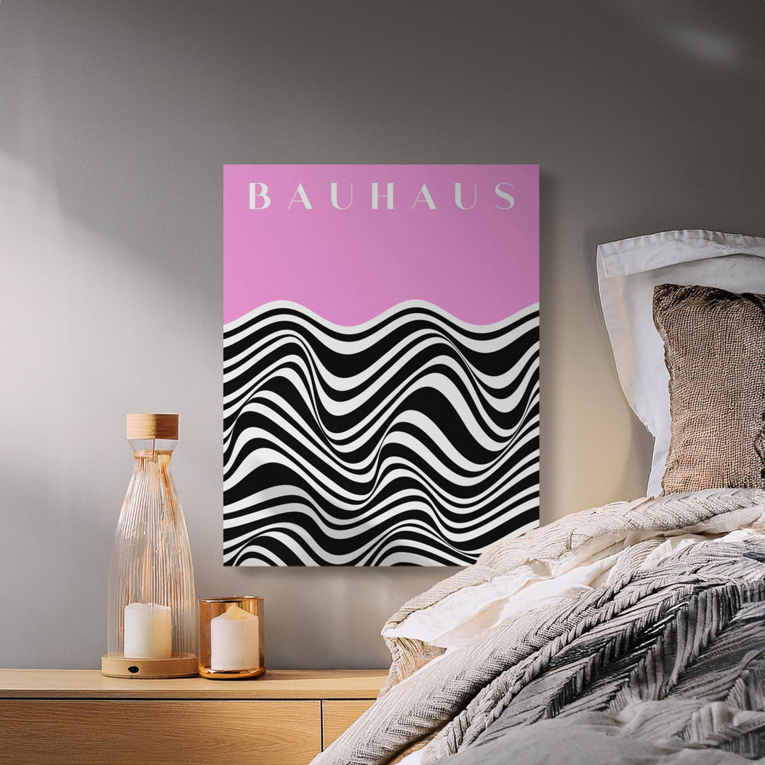 Bauhaus Wave Canvas Wall Art, Modern Art Print, Gallery Wrapped Canvas, Ready to Hang, Op Art Decor, Statement Piece, Archival Quality