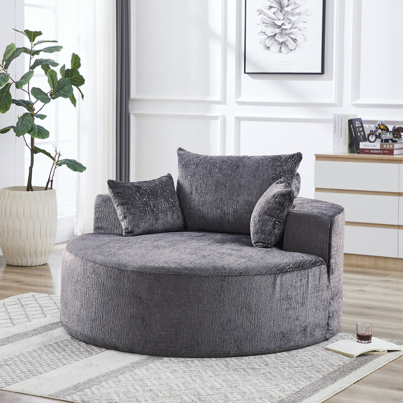 Fauteuil-lit moderne pour salon, chambre à coucher, Tissu gris