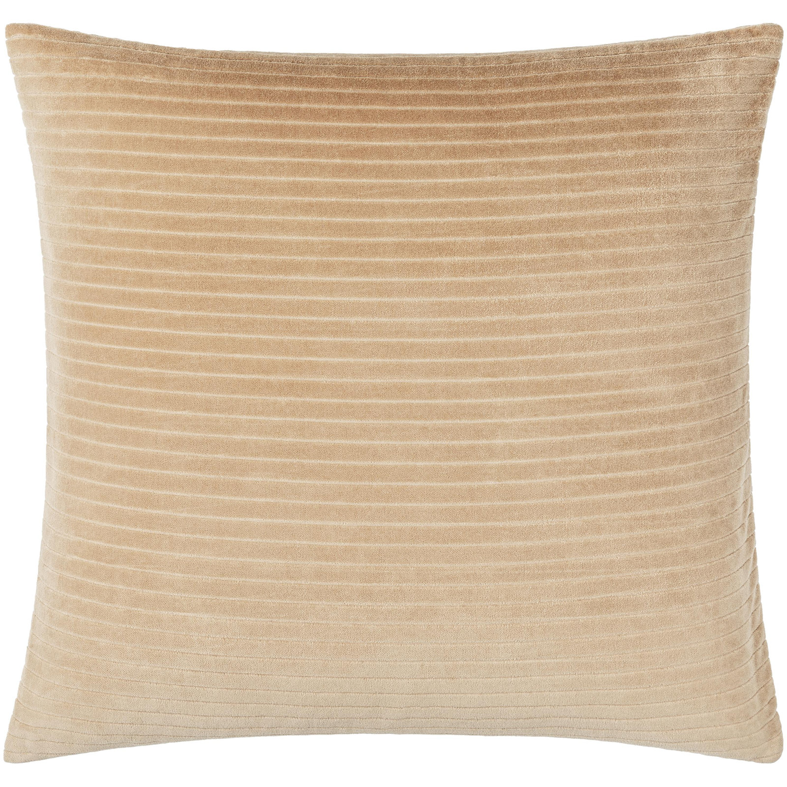 Cotton Throw Pillow, Down, 20" x 20", Tan
